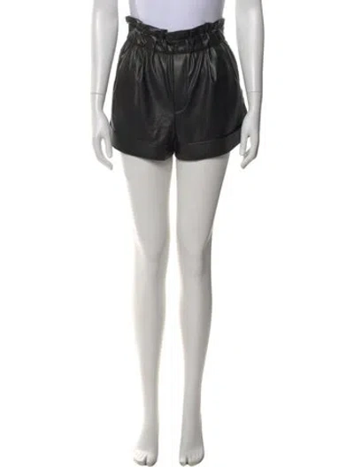 Pre-owned Alice And Olivia Faux Leather Mini Shorts In Black