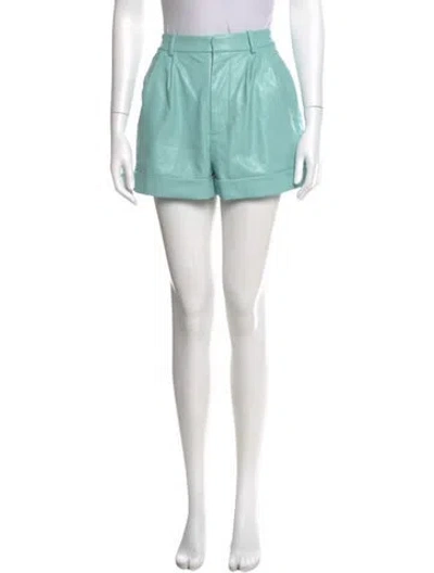Pre-owned Alice And Olivia Faux Leather Mini Shorts In Blue