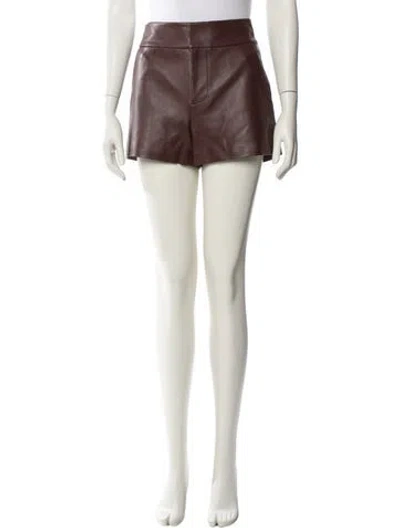 Pre-owned Alice And Olivia Faux Leather Mini Shorts In Brown