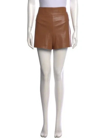 Pre-owned Alice And Olivia Faux Leather Mini Shorts In Brown