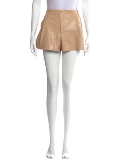Pre-owned Alice And Olivia Faux Leather Mini Shorts In Neutral