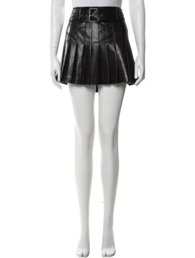 Pre-owned Alice And Olivia Faux Leather Mini Skirt In Black
