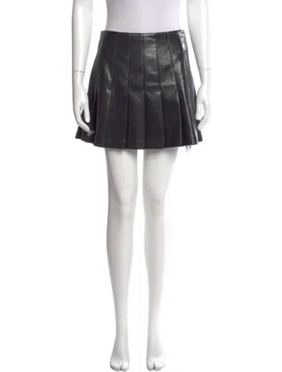 Pre-owned Alice And Olivia Faux Leather Mini Skirt In Black