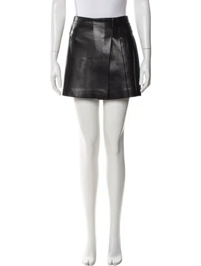 Pre-owned Alice And Olivia Faux Leather Mini Skirt In Black
