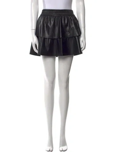 Pre-owned Alice And Olivia Faux Leather Mini Skirt In Black