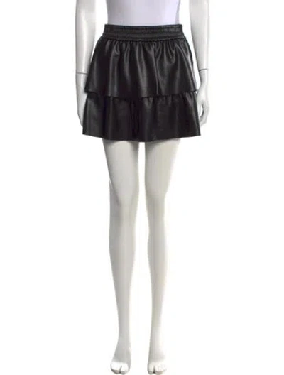 Pre-owned Alice And Olivia Faux Leather Mini Skirt In Black