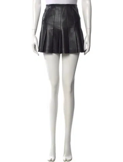 Pre-owned Alice And Olivia Faux Leather Mini Skirt In Black