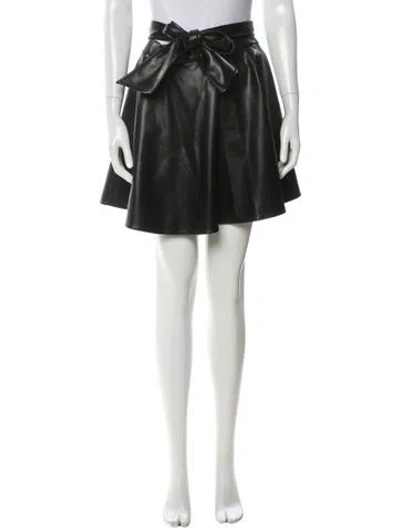 Pre-owned Alice And Olivia Faux Leather Mini Skirt In Black