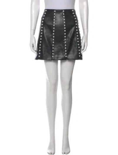Pre-owned Alice And Olivia Faux Leather Mini Skirt In Black
