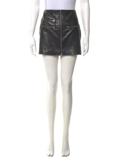Pre-owned Alice And Olivia Faux Leather Mini Skirt In Black