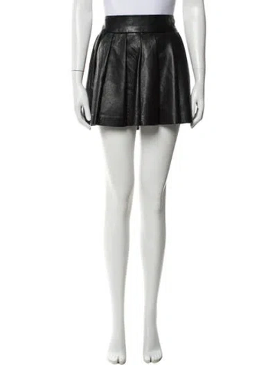 Pre-owned Alice And Olivia Faux Leather Mini Skirt In Black