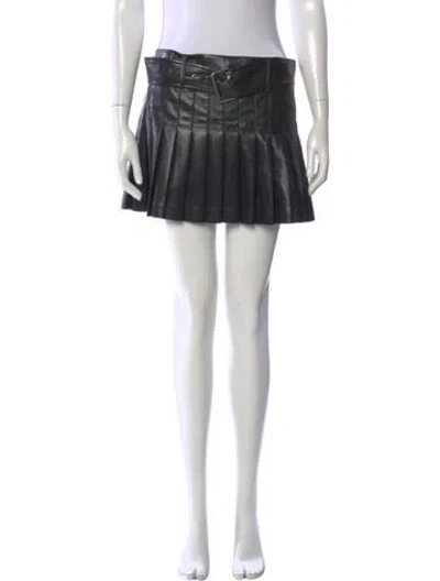 Pre-owned Alice And Olivia Faux Leather Mini Skirt In Black