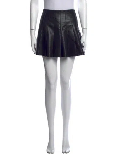 Pre-owned Alice And Olivia Faux Leather Mini Skirt In Black
