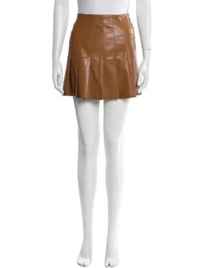 Pre-owned Alice And Olivia Faux Leather Mini Skirt In Brown