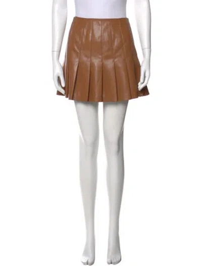 Pre-owned Alice And Olivia Faux Leather Mini Skirt In Neutral