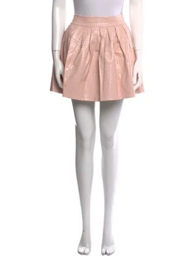 Pre-owned Alice And Olivia Faux Leather Mini Skirt In Pink