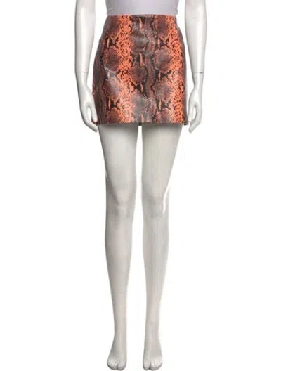 Pre-owned Alice And Olivia Faux Leather Mini Skirt In Pink