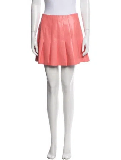 Pre-owned Alice And Olivia Faux Leather Mini Skirt In Pink