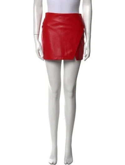 Pre-owned Alice And Olivia Faux Leather Mini Skirt In Red