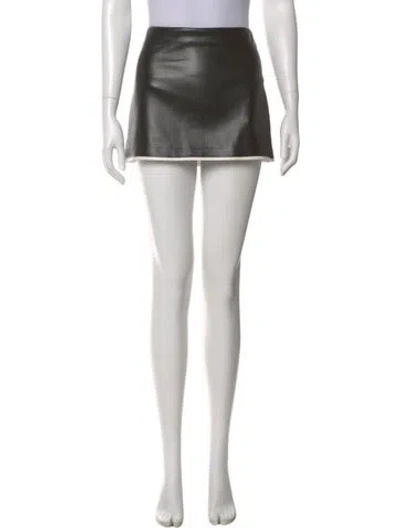 Pre-owned Alice And Olivia Faux Leather Mini Skirt W/ Tags In Black