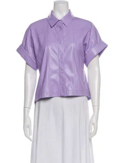 Pre-owned Alice And Olivia Faux Leather Vest In Purple