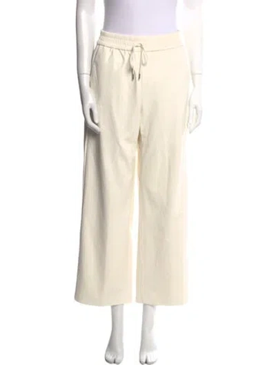 Pre-owned Alice And Olivia Faux Leather Wide Leg Pants In Neutral