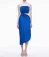Alice And Olivia Fayeth Spaghetti Strap Midi Dress In Sapphire In Blue