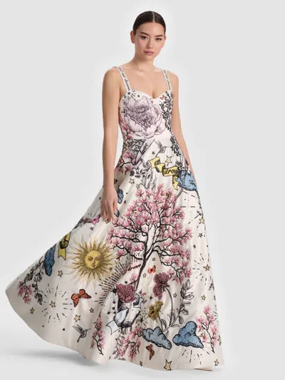 Alice And Olivia Fia Embellished Maxi Gown In Multi