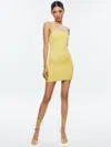 Alice And Olivia Cruz Ruched Strapless Mini Dress In Lemon Meringue