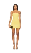 Alice And Olivia Cruz Ruched Strapless Mini Dress In Yellow