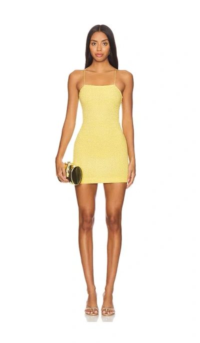 Alice And Olivia Fifi Embellished Fitted Mini Cami Dress In Yellow