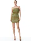 Alice And Olivia Alice + Olivia Fifi Mini Cami Dress In Citron/black