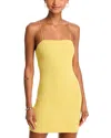 Alice And Olivia Cruz Ruched Strapless Mini Dress In Lemon Meringue