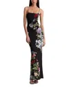 Alice And Olivia Fifi Venus Floral Maxi Dress In Black