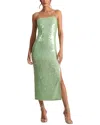 Alice And Olivia Fifi Sequin Midi Dress In Green