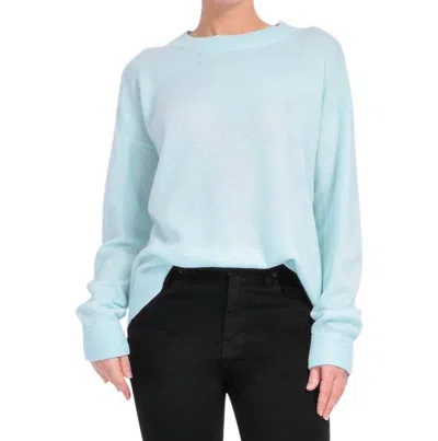 Alice And Olivia Fila Crewneck Pullover Sweater In Blue
