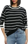 ALICE AND OLIVIA FILA STRIPE STRETCH WOOL & CASHMERE SWEATER