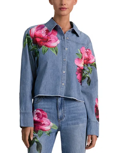 Alice And Olivia Finely Cropped Oversized Shirt