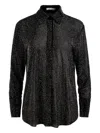 Alice And Olivia Finely Crystals-embellished Button-down Shirt In Black