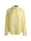 Alice And Olivia Finely Oversized Striped Shirt In Yellow