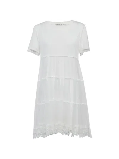 Pre-owned Alice And Olivia Flared Mini Dress In White