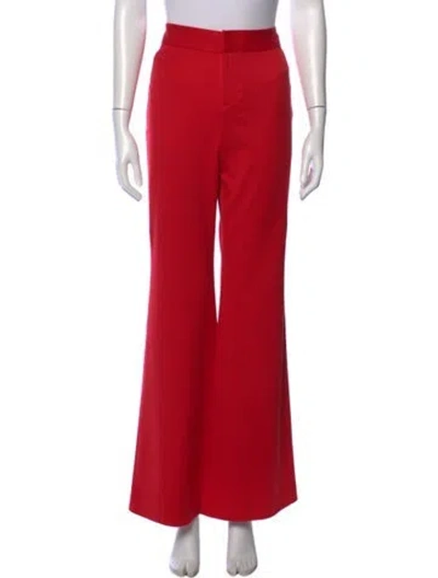 Pre-owned Alice And Olivia Flared Pants In Red