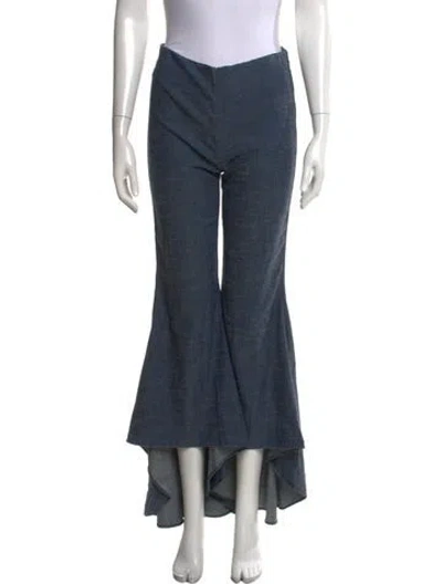 Pre-owned Alice And Olivia Flared Pants In Blue