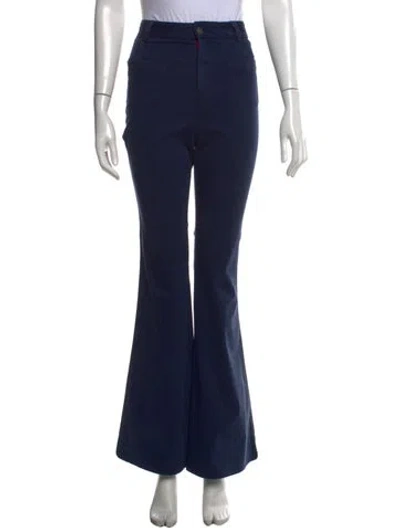 Pre-owned Alice And Olivia Flared Pants In Blue