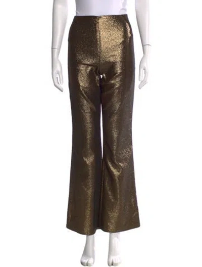 Pre-owned Alice And Olivia Flared Pants In Gold/metallic