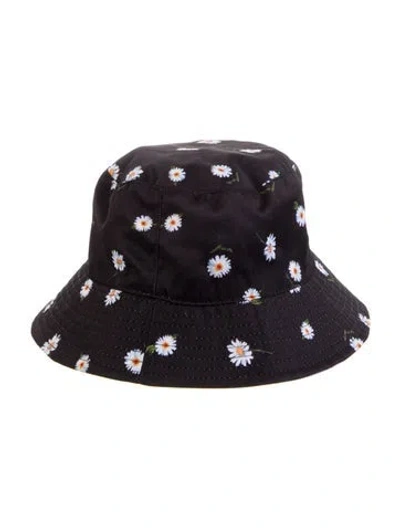 Pre-owned Alice And Olivia Floral Bucket Hat In Black