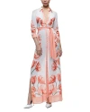 ALICE AND OLIVIA ALICE AND OLIVIA FLORAL BUTTON DOWN TIE WAIST MAXI DRESS