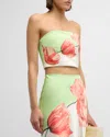 ALICE AND OLIVIA FLORAL CERESI BANDEAU TOP