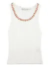 Alice And Olivia Floral-embroidered Tank Top In White