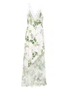 Alice And Olivia Floral Lace-insert Midi Party Dress In Multi